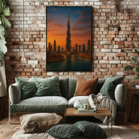 Majestic Skyscraper at Dusk Travel Poster PosterGoat