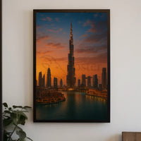 Majestic Skyscraper at Dusk Travel Poster PosterGoat
