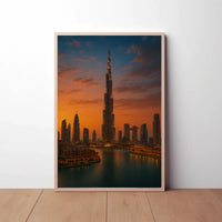Majestic Skyscraper at Dusk Travel Poster PosterGoat