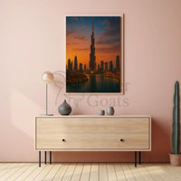 Majestic Skyscraper at Dusk Travel Poster PosterGoat
