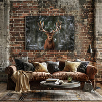 Majestic Snowy Forest Deer Animal Poster PosterGoat