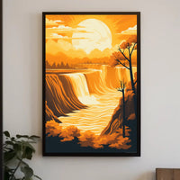 Majestic Waterfall at Sunset National Park Poster PosterGoat