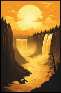 Majestic Waterfalls in Serene Canyon National Park Poster PosterGoat