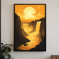 Majestic Waterfalls in Serene Canyon National Park Poster PosterGoat
