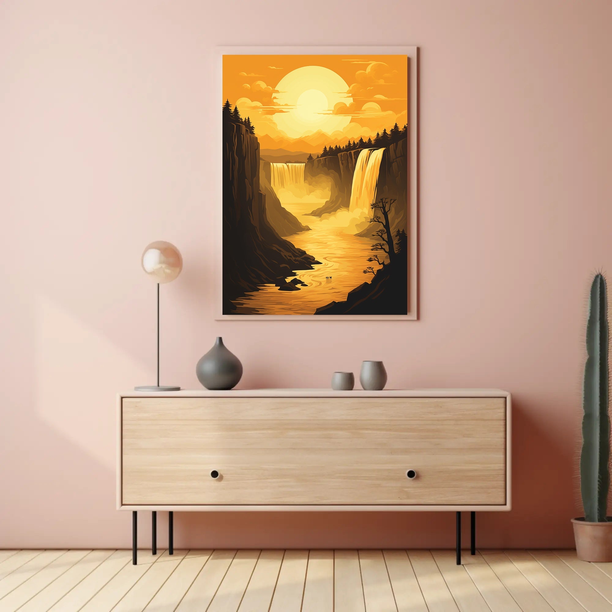 Majestic Waterfalls in Serene Canyon National Park Poster PosterGoat