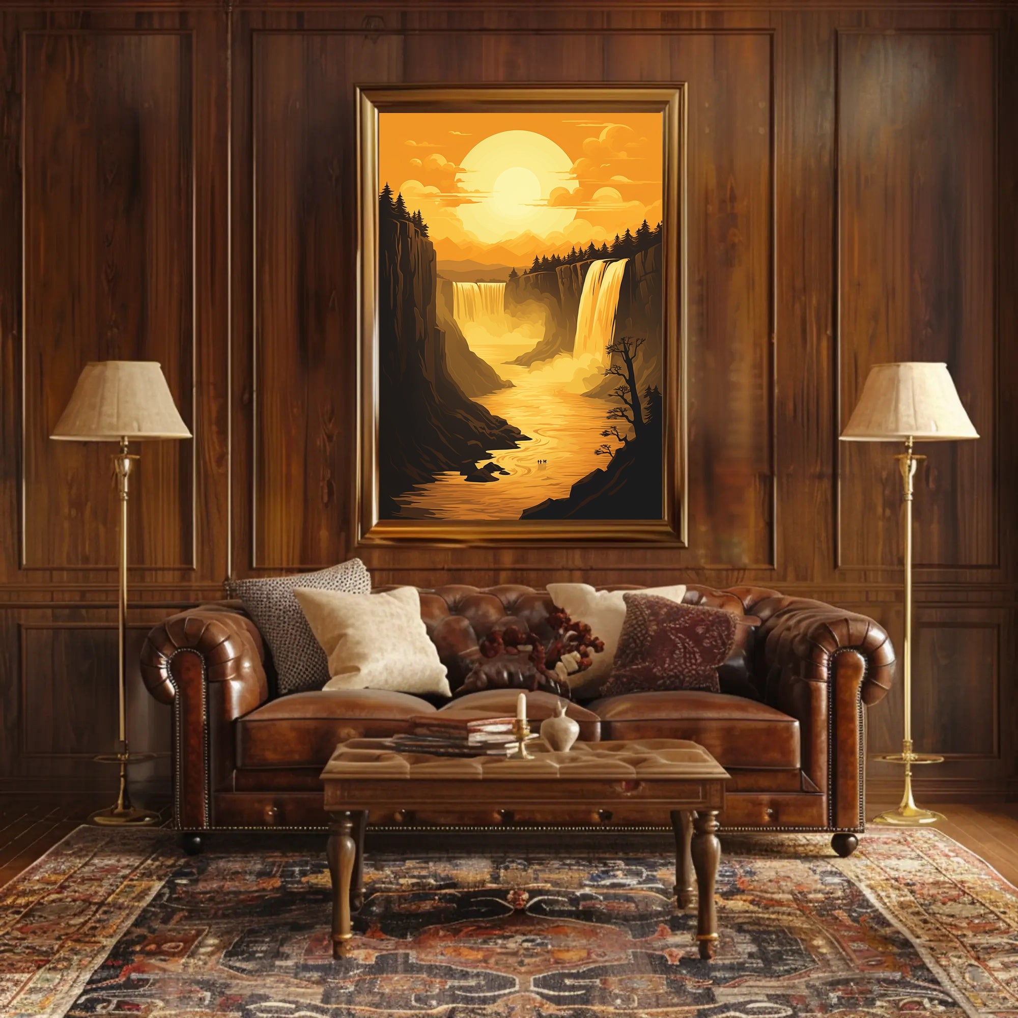 Majestic Waterfalls in Serene Canyon National Park Poster PosterGoat