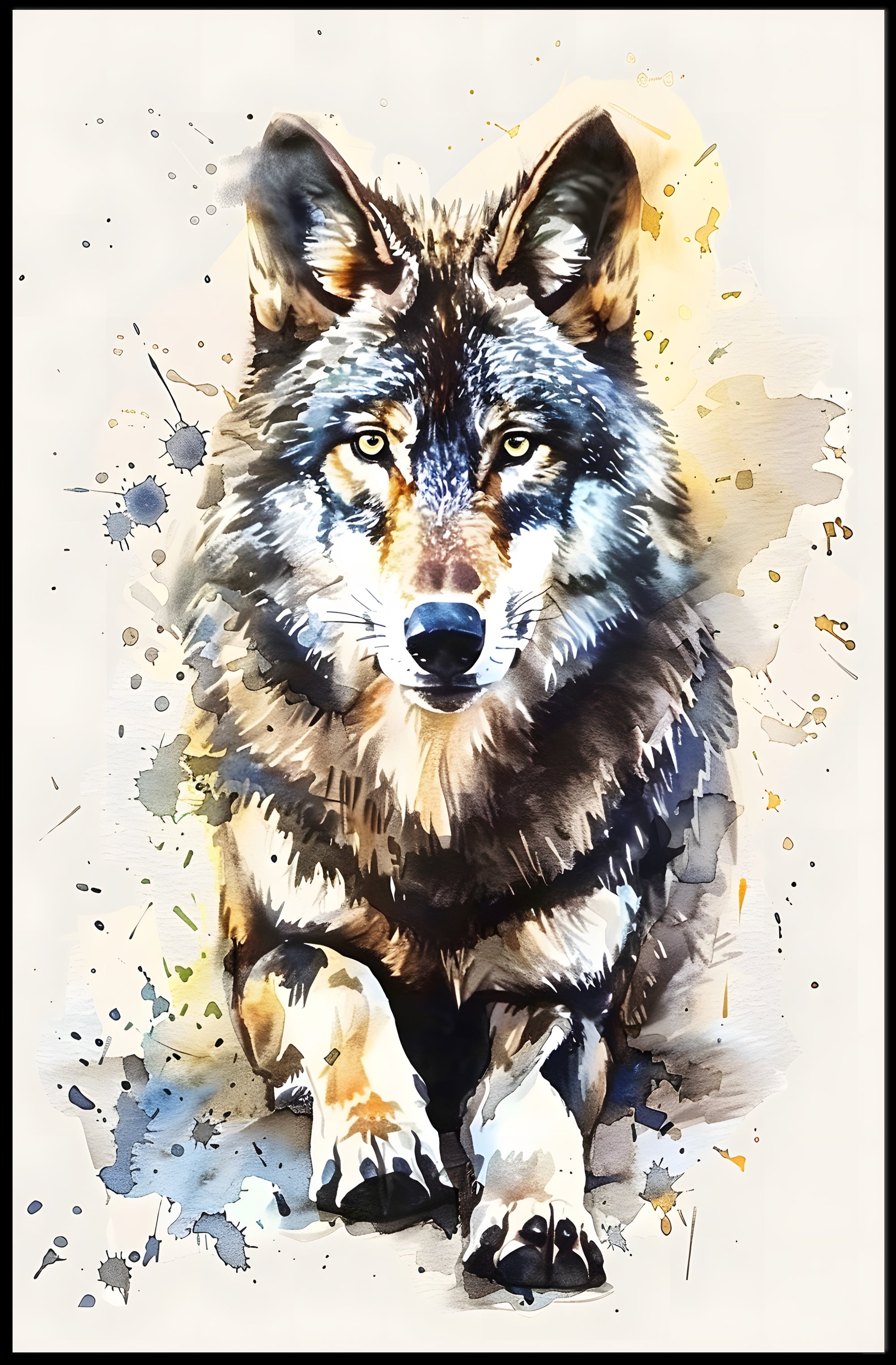 Majestic Wolf Realism Abstract Animal Artistic Poster PosterGoat