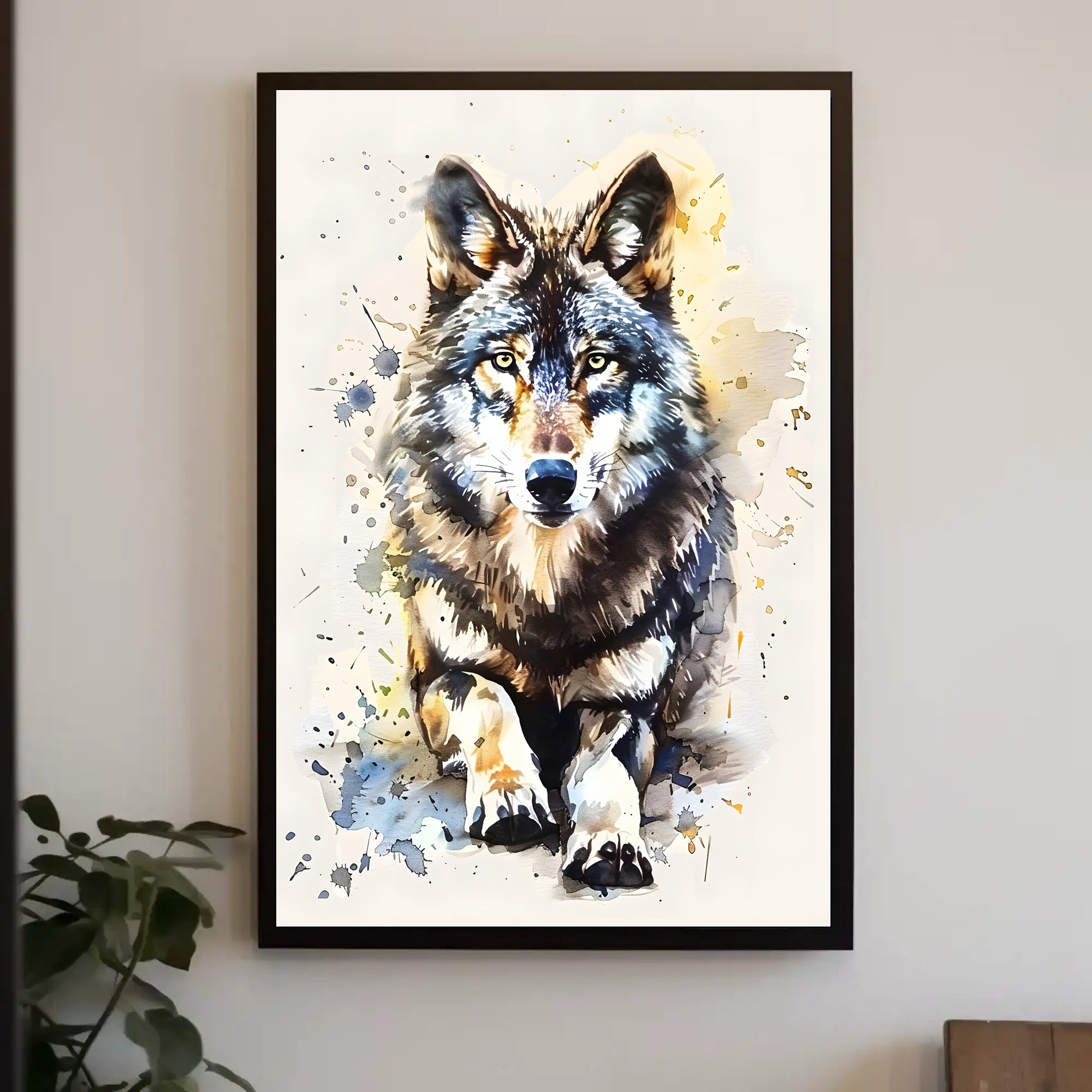Majestic Wolf Realism Abstract Animal Artistic Poster PosterGoat