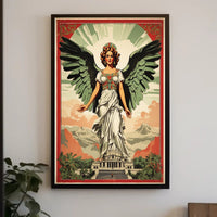 Majestic Woman with Angelic Wings Fantasy Mythology Poster PosterGoat