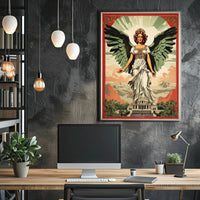 Majestic Woman with Angelic Wings Fantasy Mythology Poster PosterGoat