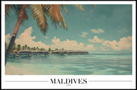 Maldives Tropical Escape Vintage Travel Poster PosterGoat