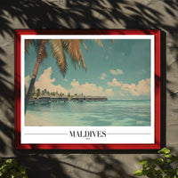 Maldives Tropical Escape Vintage Travel Poster PosterGoat