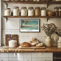 Maldives Tropical Escape Vintage Travel Poster PosterGoat