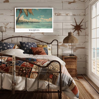 Maldives Tropical Escape Vintage Travel Poster PosterGoat