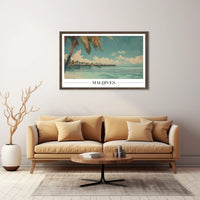 Maldives Tropical Escape Vintage Travel Poster PosterGoat