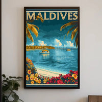 Maldives Tropical Paradise Vintage Travel Poster PosterGoat