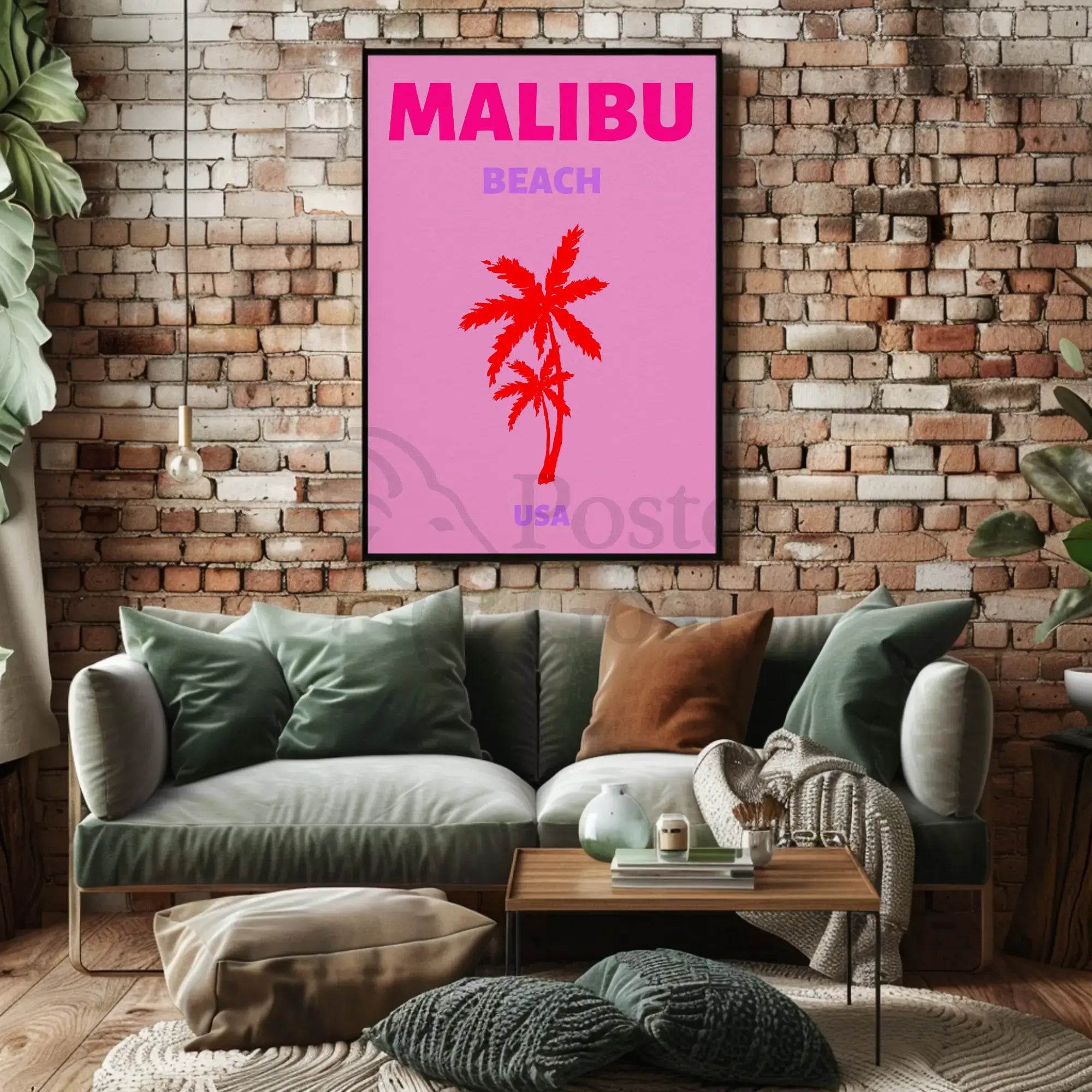 Malibu Beach Retro Vibes Travel Poster PosterGoat