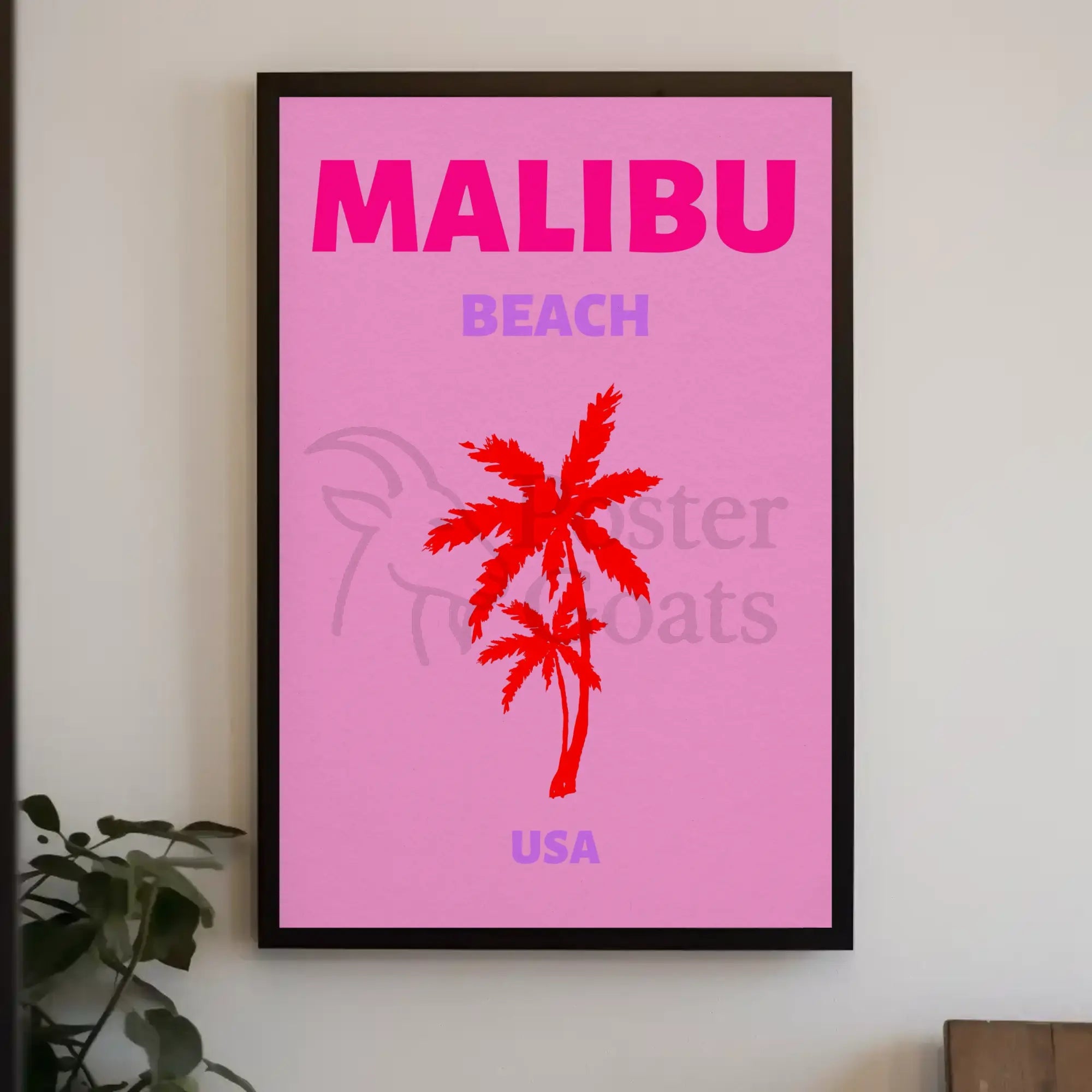 Malibu Beach Retro Vibes Travel Poster PosterGoat