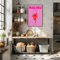 Malibu Beach Retro Vibes Travel Poster PosterGoat