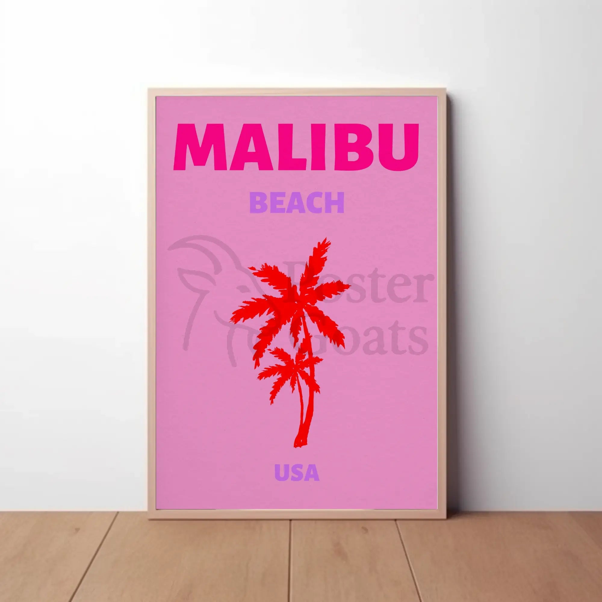 Malibu Beach Retro Vibes Travel Poster PosterGoat