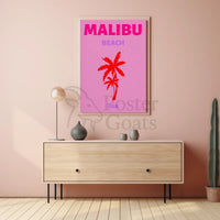 Malibu Beach Retro Vibes Travel Poster PosterGoat