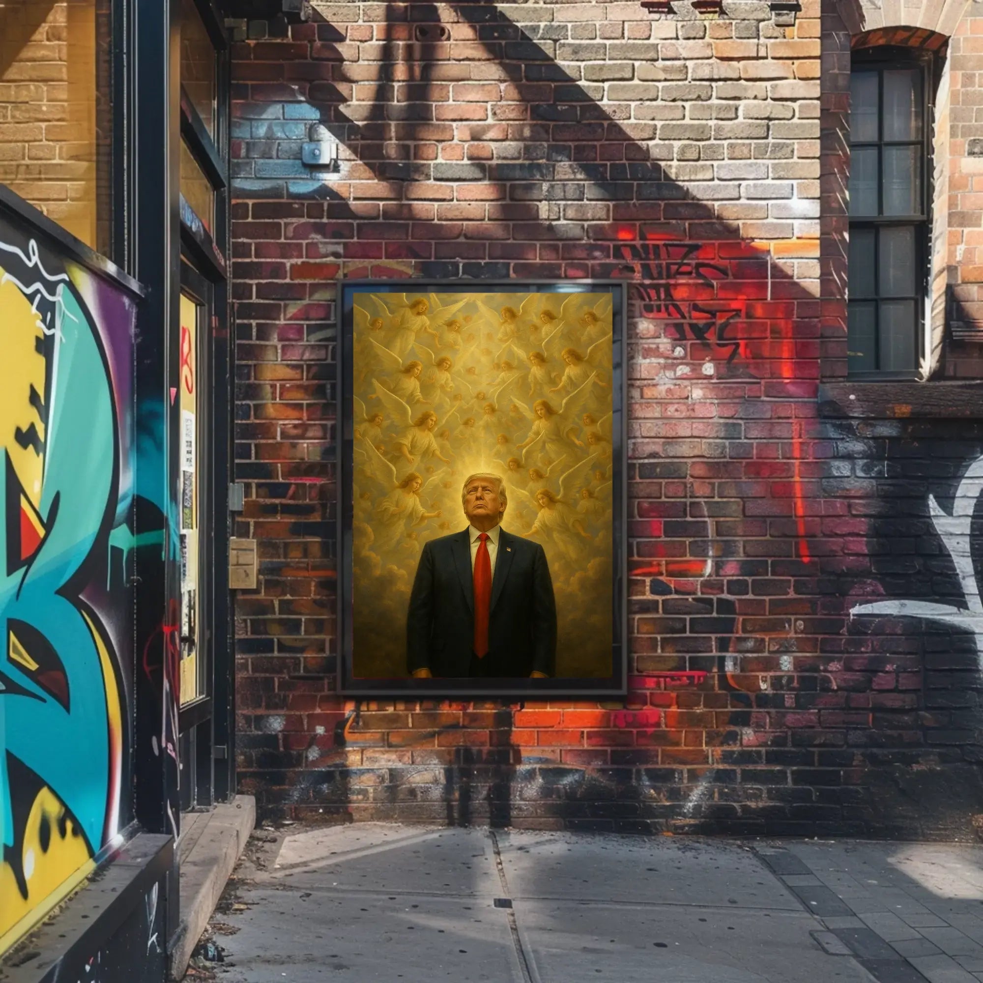 Man with Angels in Majestic Renaissance Artistic Poster PosterGoat