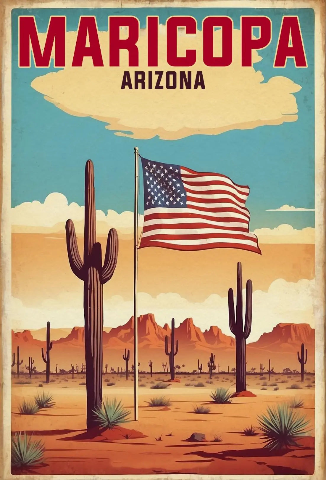 Maricopa Arizona Vintage Travel Adventure Poster PosterGoat