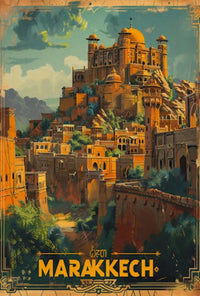 Marrakech's Exotic Charm Vintage Travel Poster PosterGoat