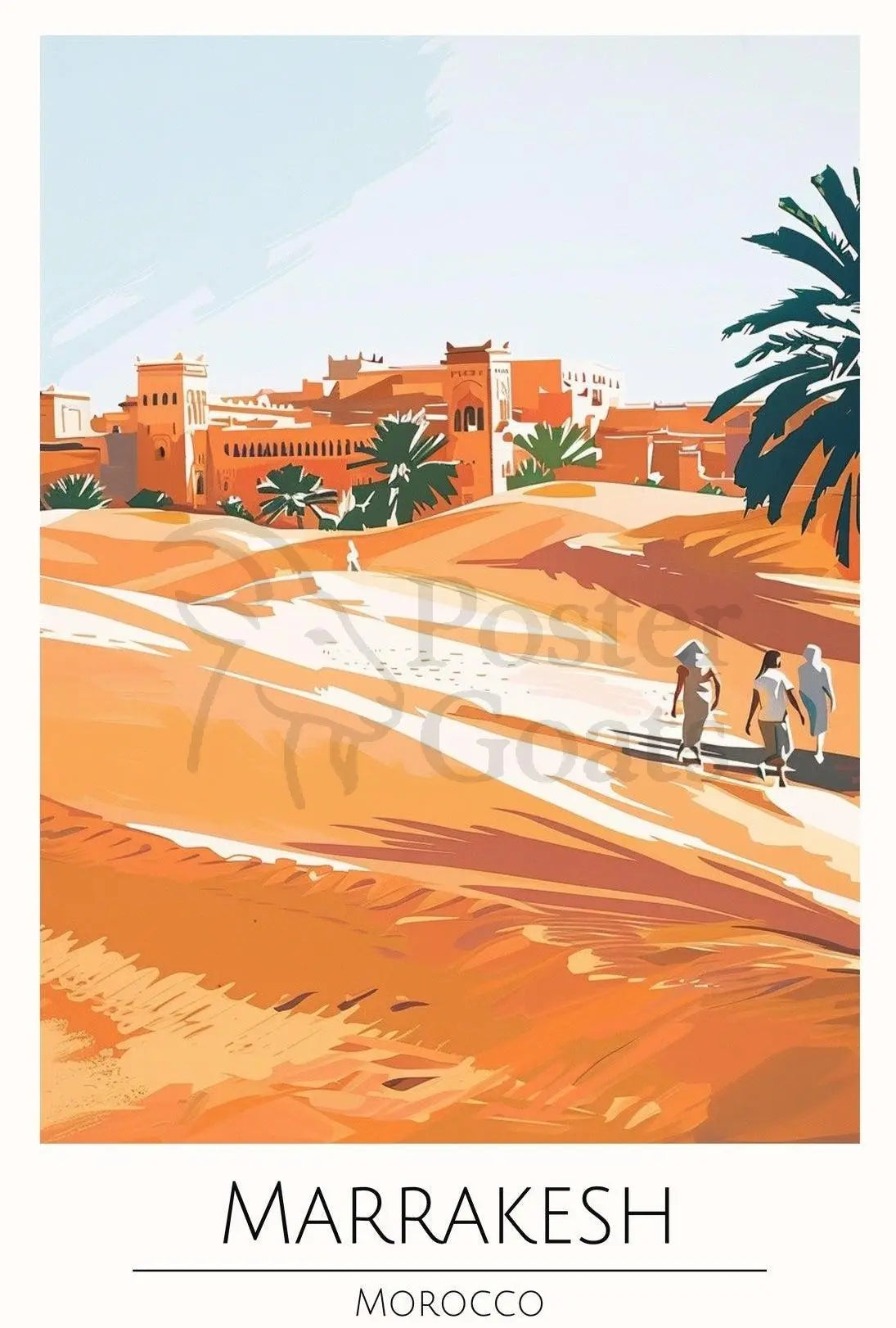Marrakesh Cityscape Adventure Travel Poster PosterGoat