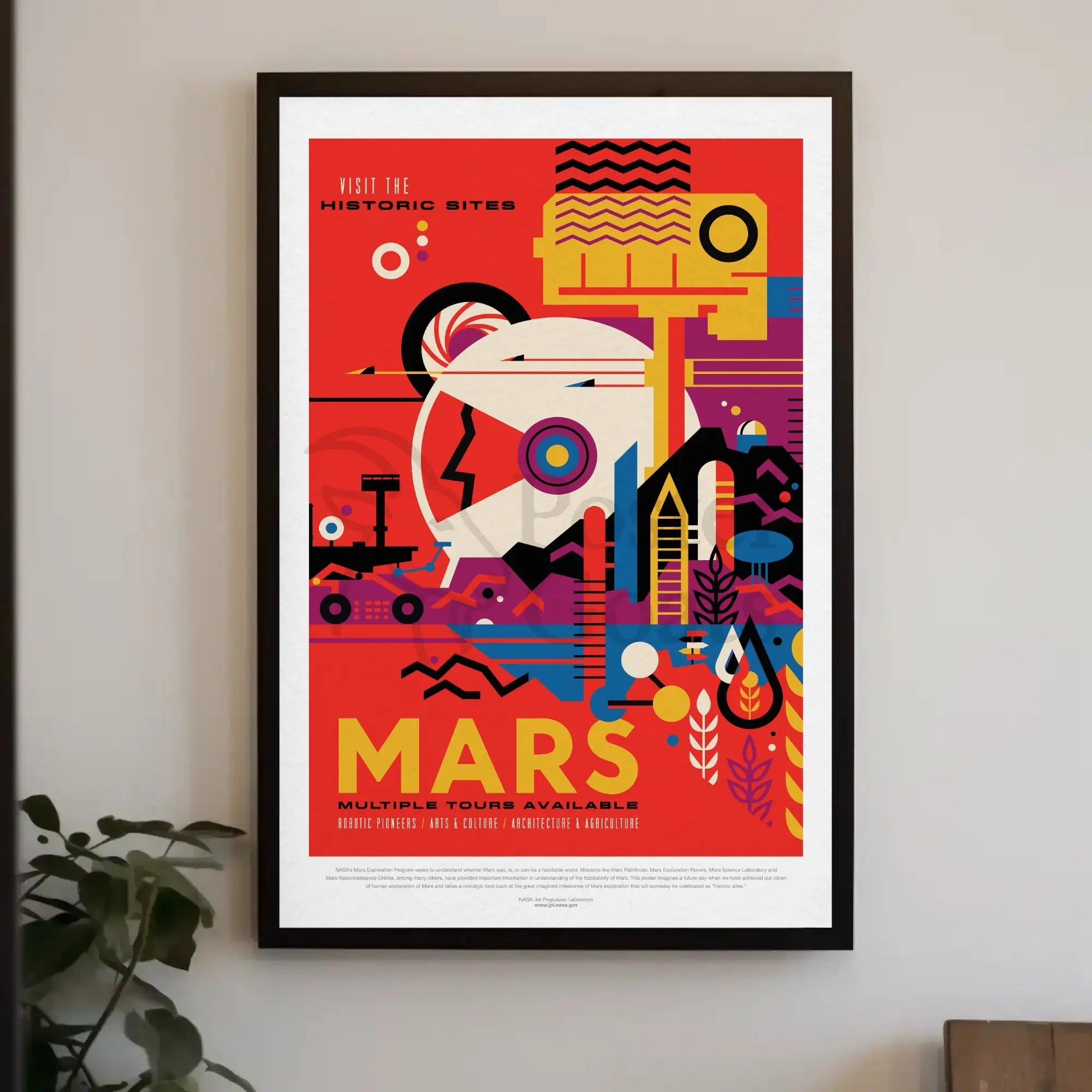 Mars Historic Sites Futuristic Sci-Fi Travel Poster PosterGoat