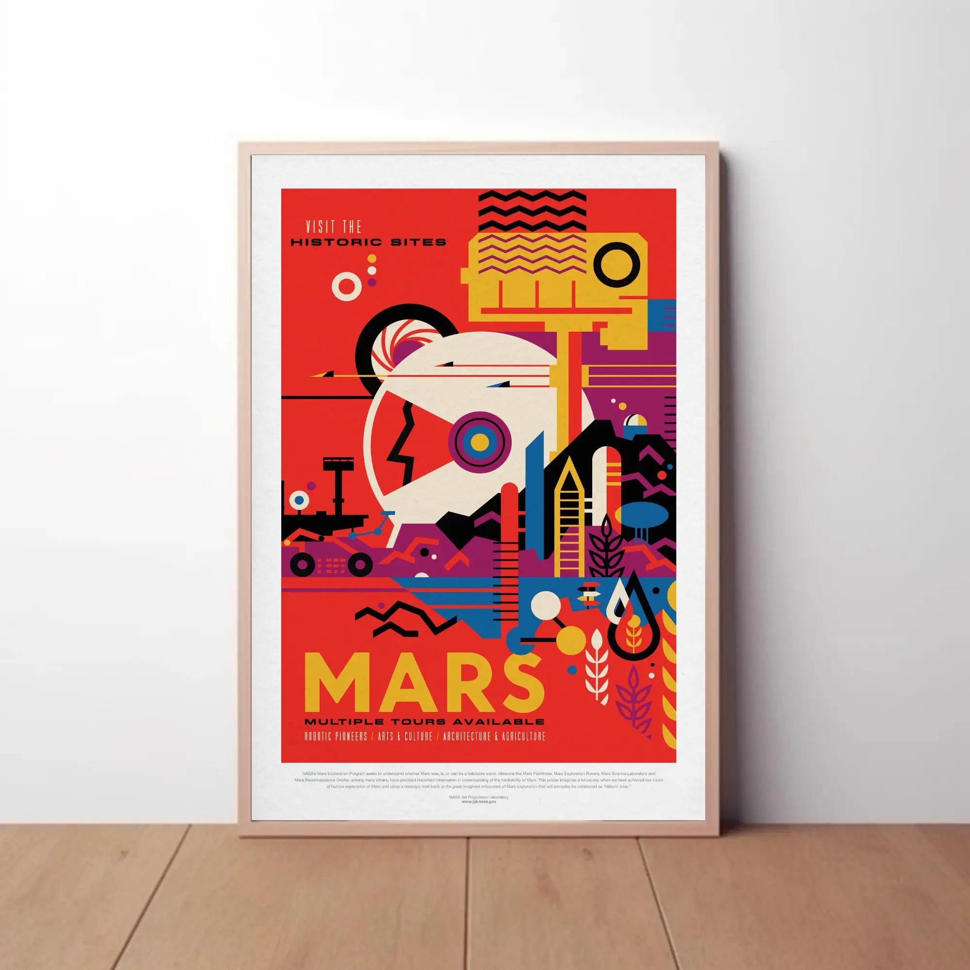 Mars Historic Sites Futuristic Sci-Fi Travel Poster PosterGoat