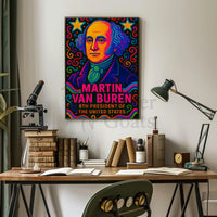 Martin Van Buren Pop Art Presidential Poster PosterGoat