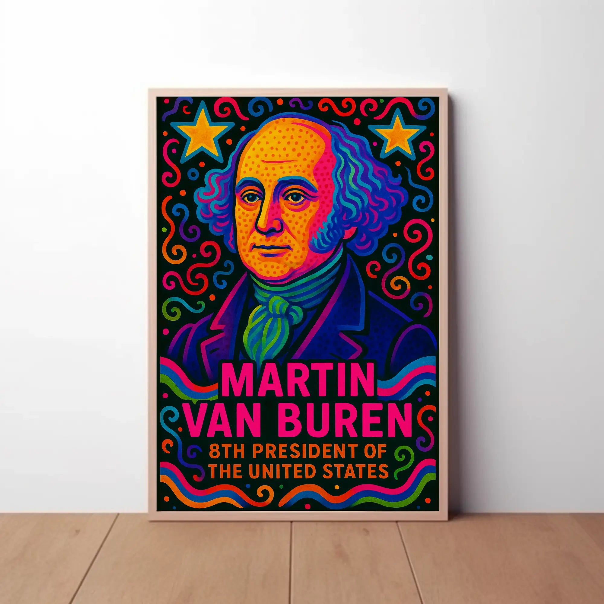 Martin Van Buren Pop Art Presidential Poster PosterGoat
