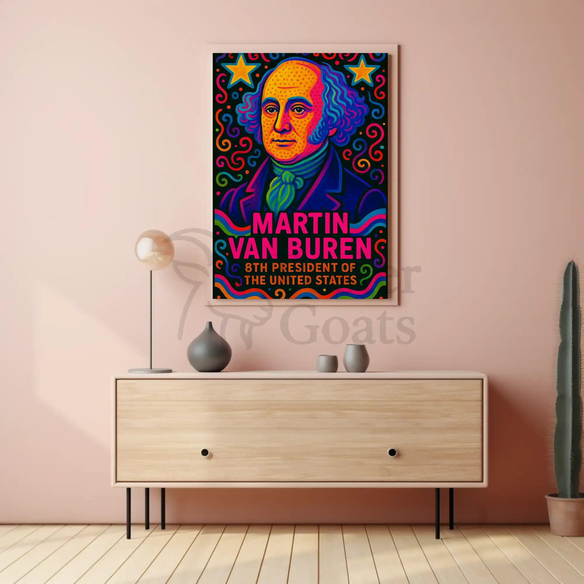 Martin Van Buren Pop Art Presidential Poster PosterGoat