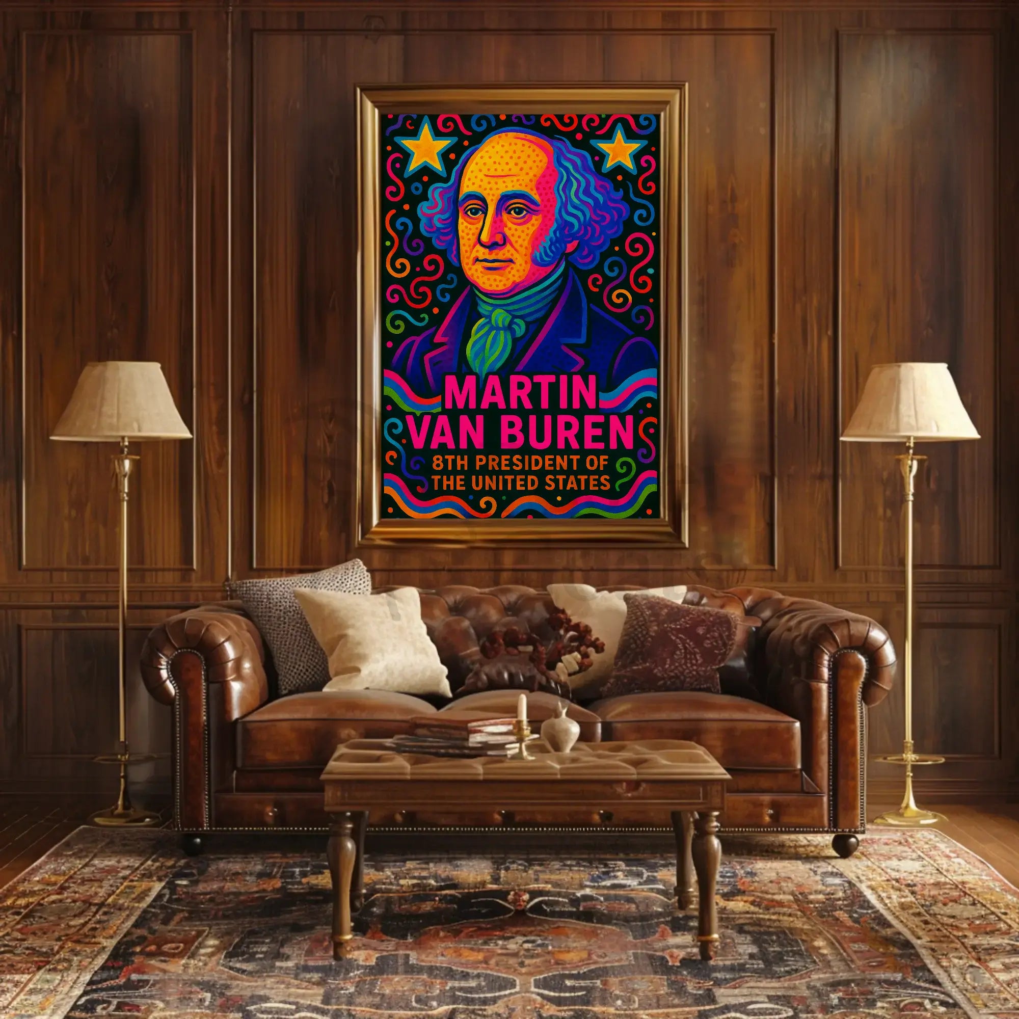 Martin Van Buren Pop Art Presidential Poster PosterGoat