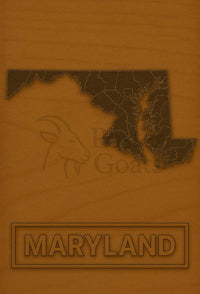 Maryland Map Rustic Design Cultural or Heritage Poster PosterGoat