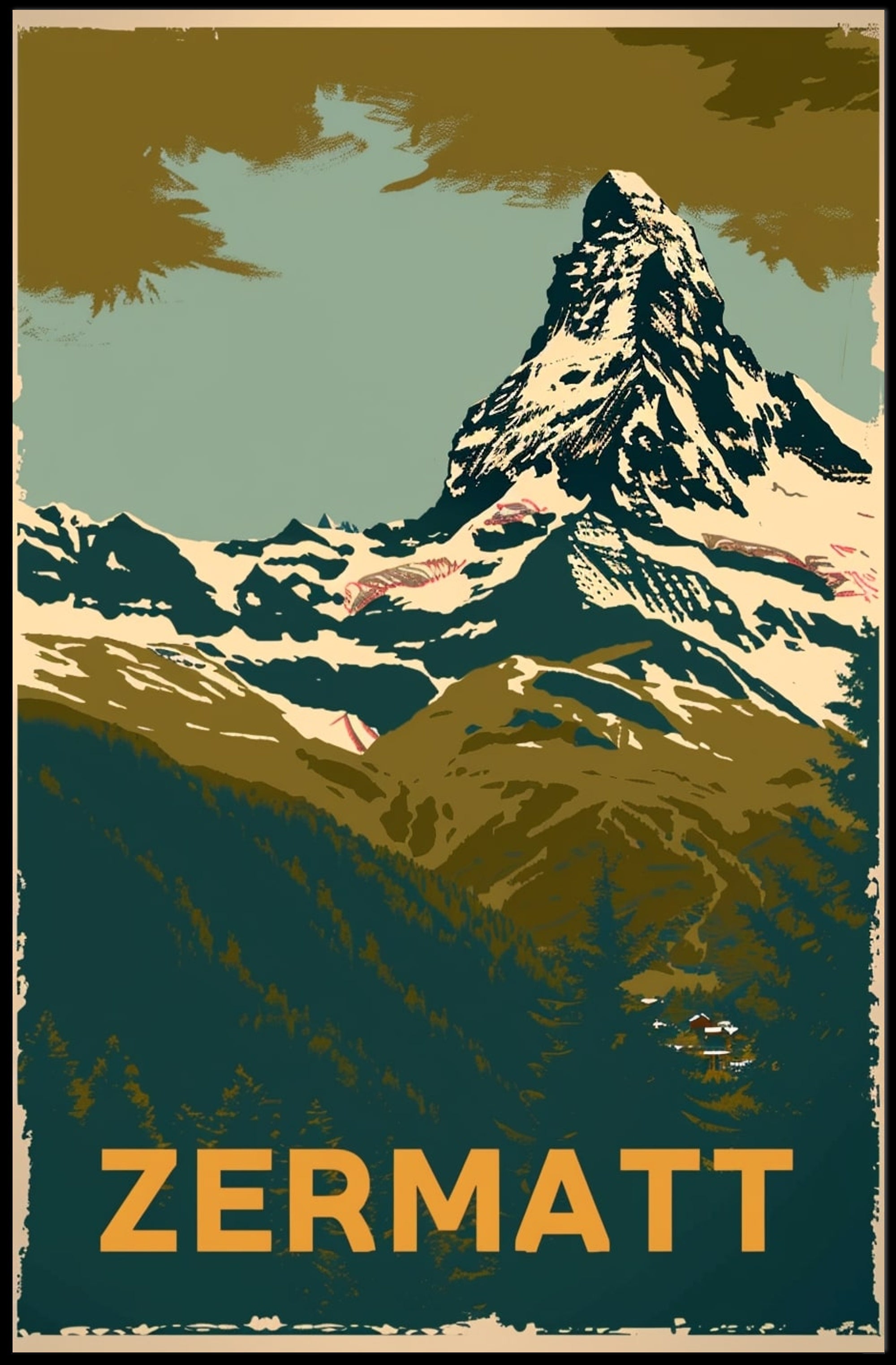 Matterhorn Adventure Vintage Travel Poster PosterGoat