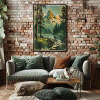 Matterhorn-Inspired Vintage Landscape National Park Poster PosterGoat
