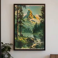Matterhorn-Inspired Vintage Landscape National Park Poster PosterGoat