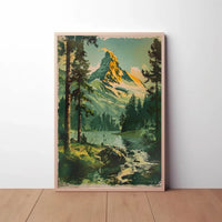 Matterhorn-Inspired Vintage Landscape National Park Poster PosterGoat