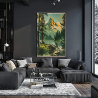 Matterhorn-Inspired Vintage Landscape National Park Poster PosterGoat