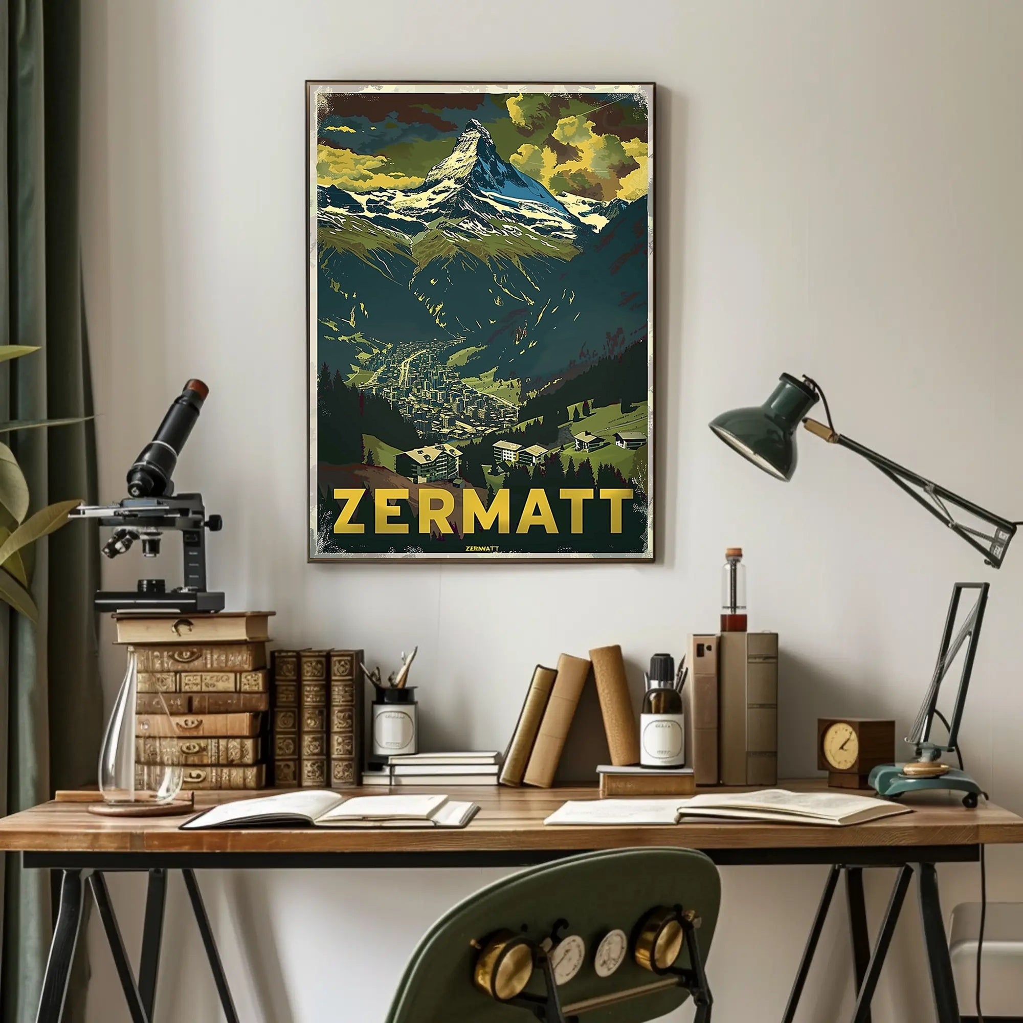 Matterhorn Scenic Travel Poster with Vintage Retro Design PosterGoat