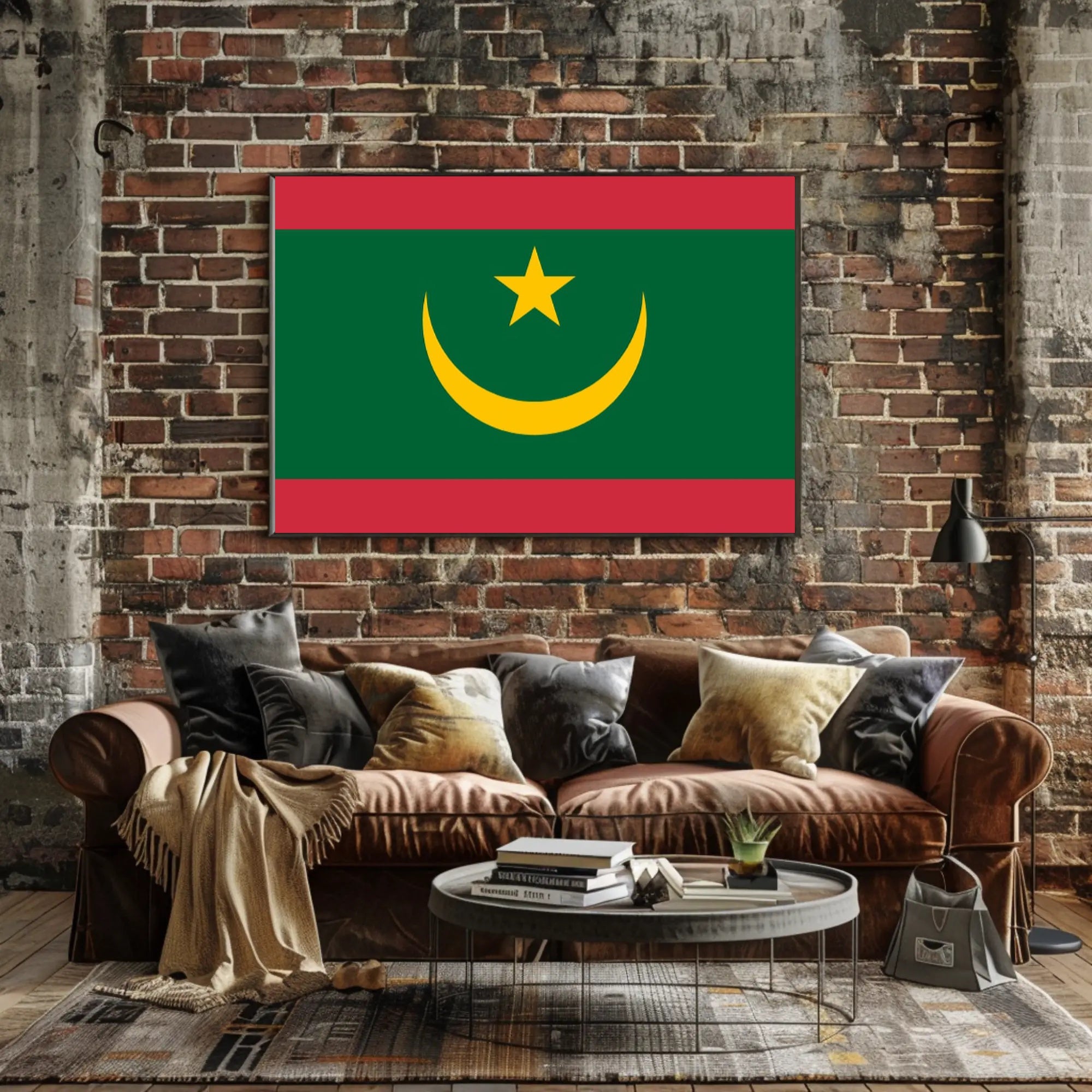 Mauritania Flag Modern Design Cultural or Heritage Poster PosterGoat