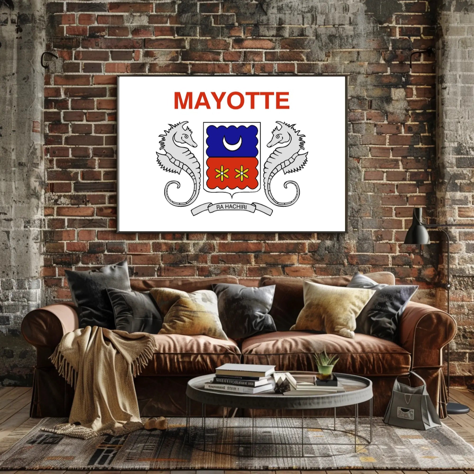 Mayotte Coat of Arms Cultural Heritage Poster PosterGoat