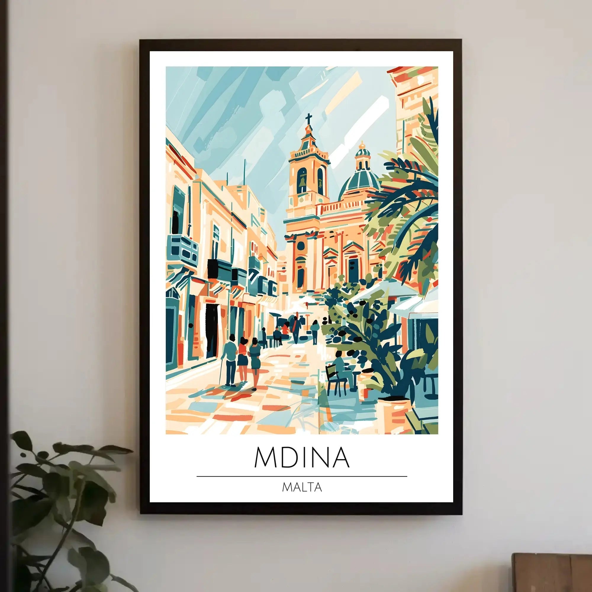 Mdina Malta Mediterranean Street Scene Travel Poster PosterGoat
