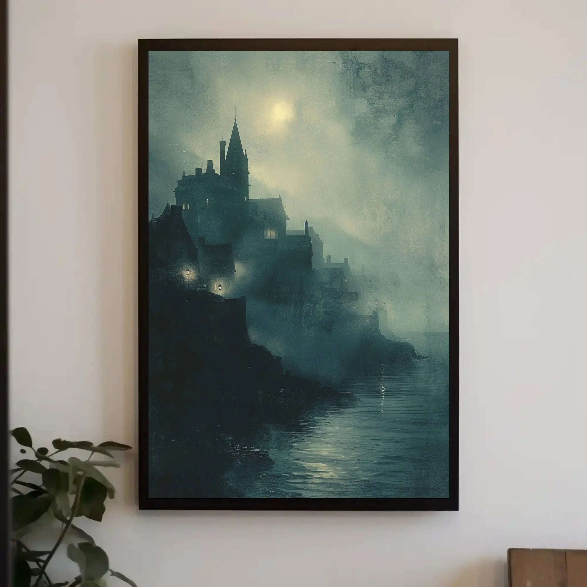 Medieval Gothic Castle Near Water Artistic Poster PosterGoat