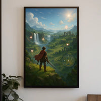 Medieval Knight Journeys in Fantasy Landscape Poster PosterGoat