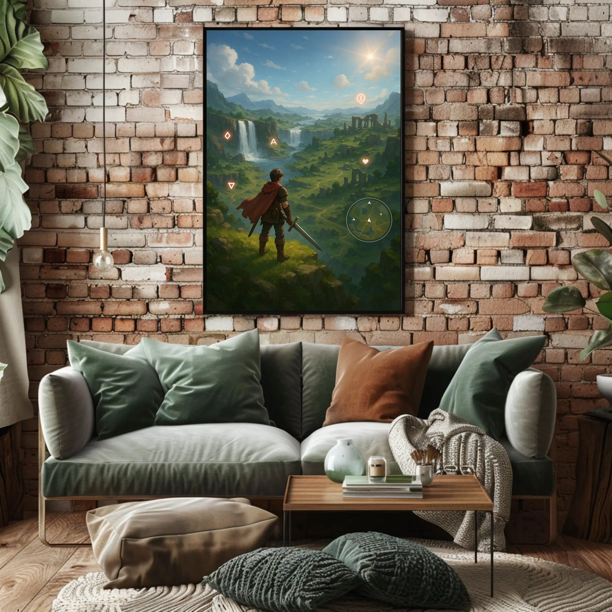 Medieval Knight Journeys in Fantasy Landscape Poster PosterGoat
