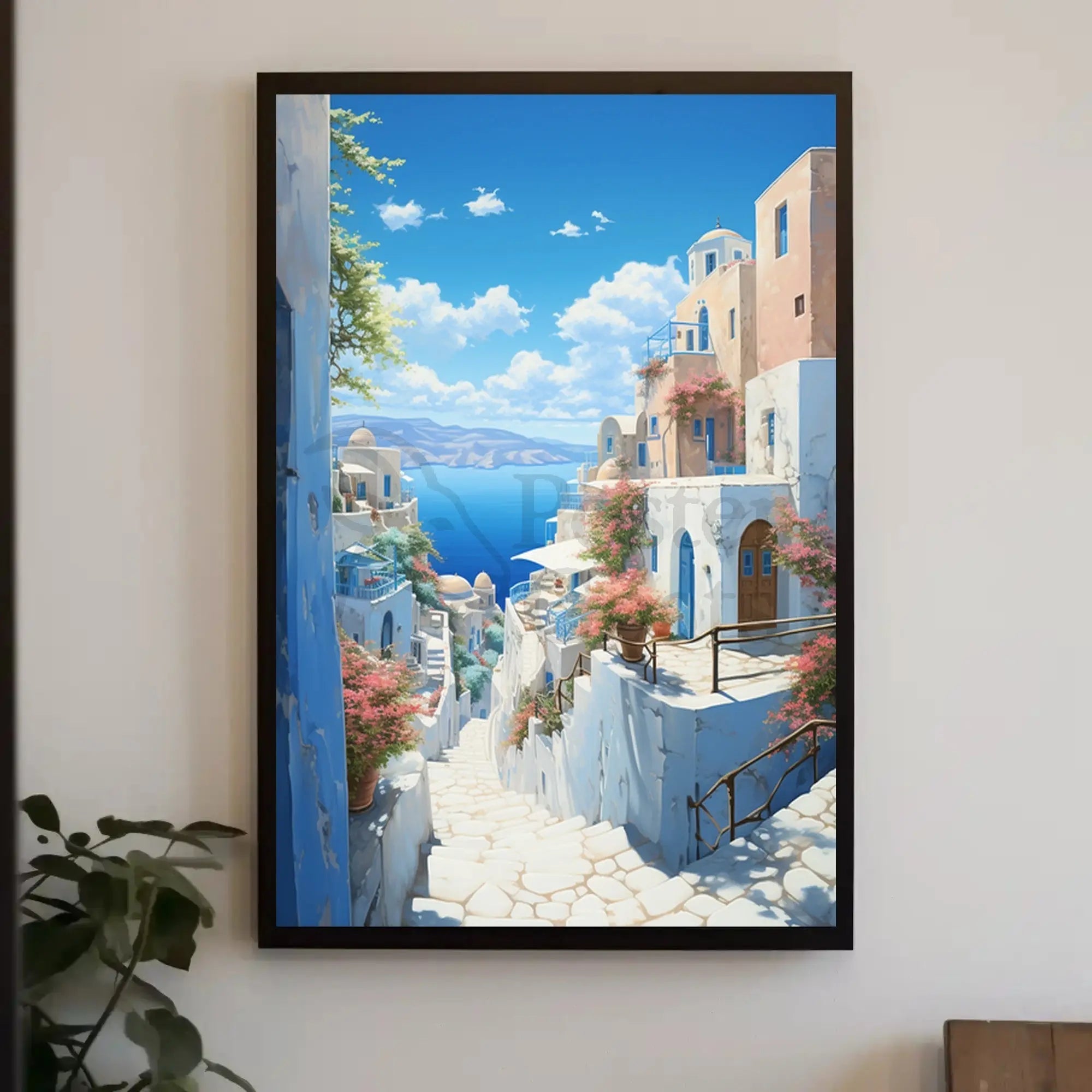 Mediterranean Coastal Retreat Artistic Travel Poster PosterGoat