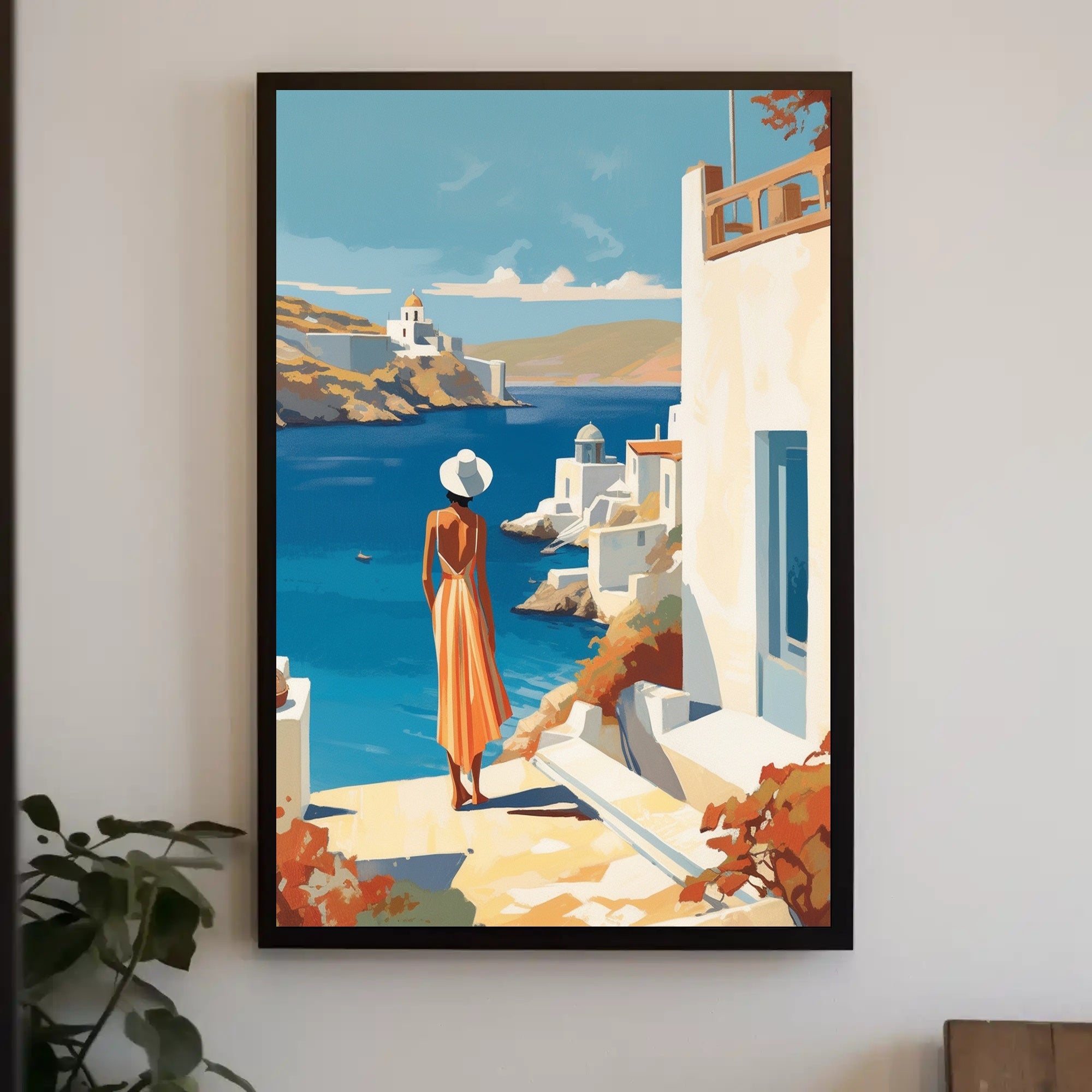Mediterranean Coastal Scene Travel Poster PosterGoat